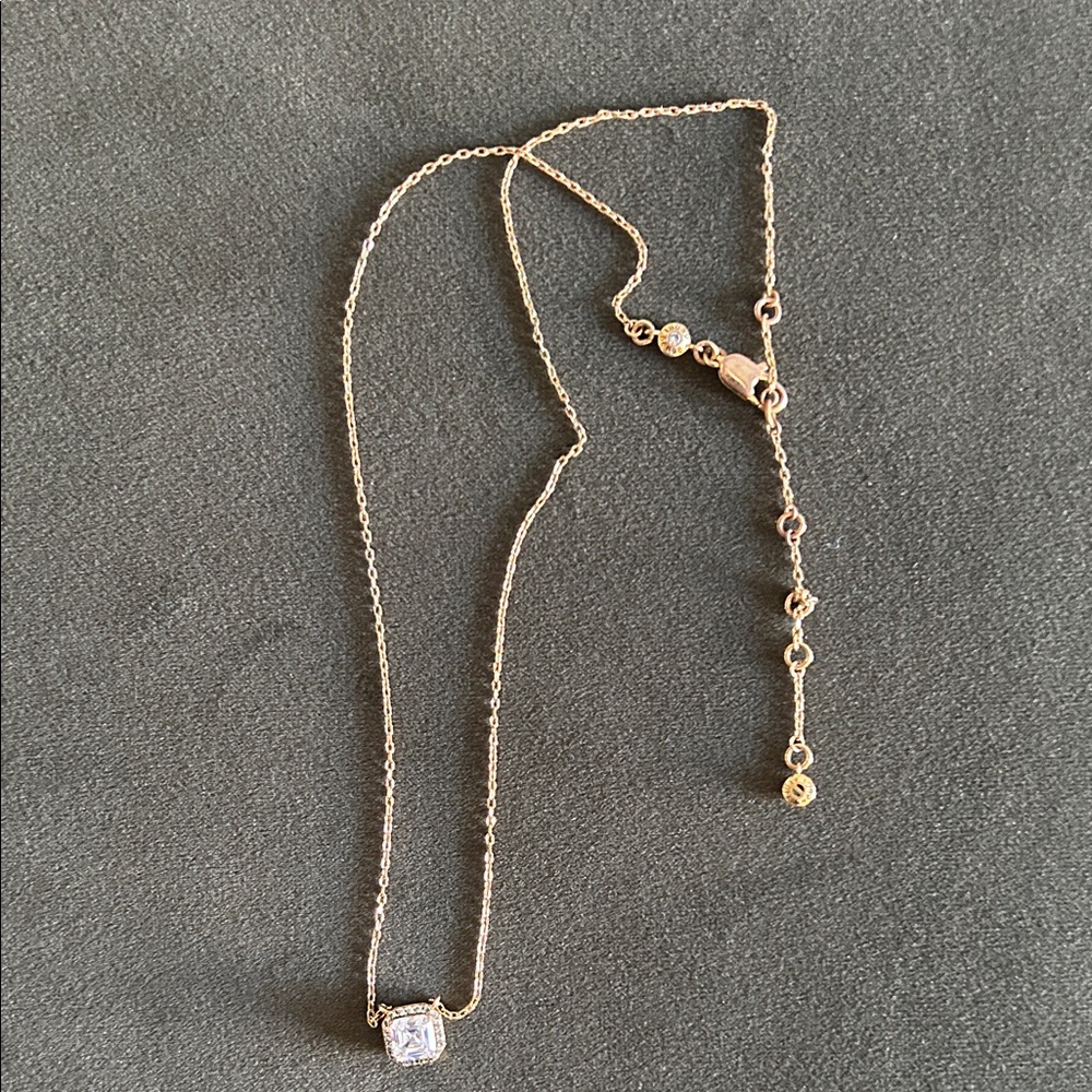 Henri Bendel Gold Necklace with Clear Gem